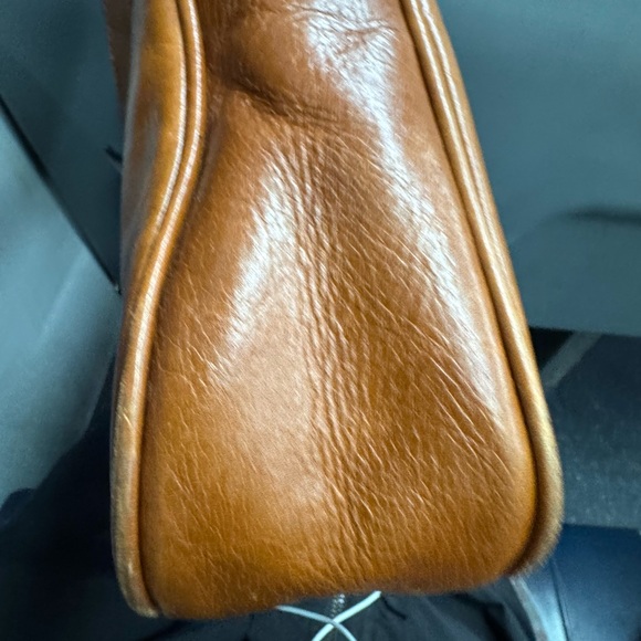 Patricia Nash -used Tan Leather Messenger Bag with Buckle Short Strap - Picture 11 of 16